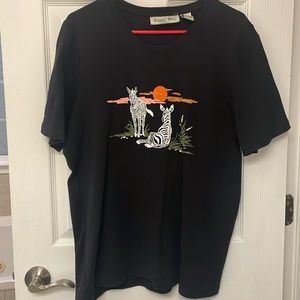 Pretty Bleu Woman Black Zebra Tee